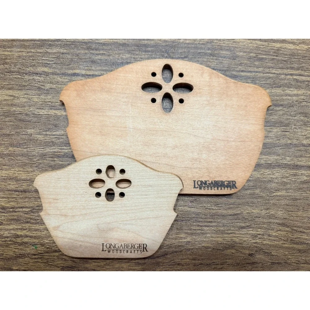 Longaberger Woodcrafts Basket Dividers Set of 2 Wood Floral Cutout Organization